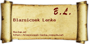 Blazsicsek Lenke névjegykártya